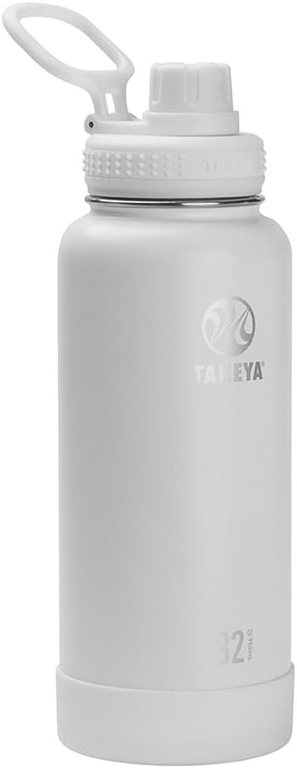 Takeya Actives Insulated Stainless Steel Water Bottle with Spout Lid, 32 Ounce, Midnight