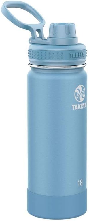 Takeya Actives Insulated Stainless Steel Water Bottle with Spout Lid, 32 Ounce, Midnight