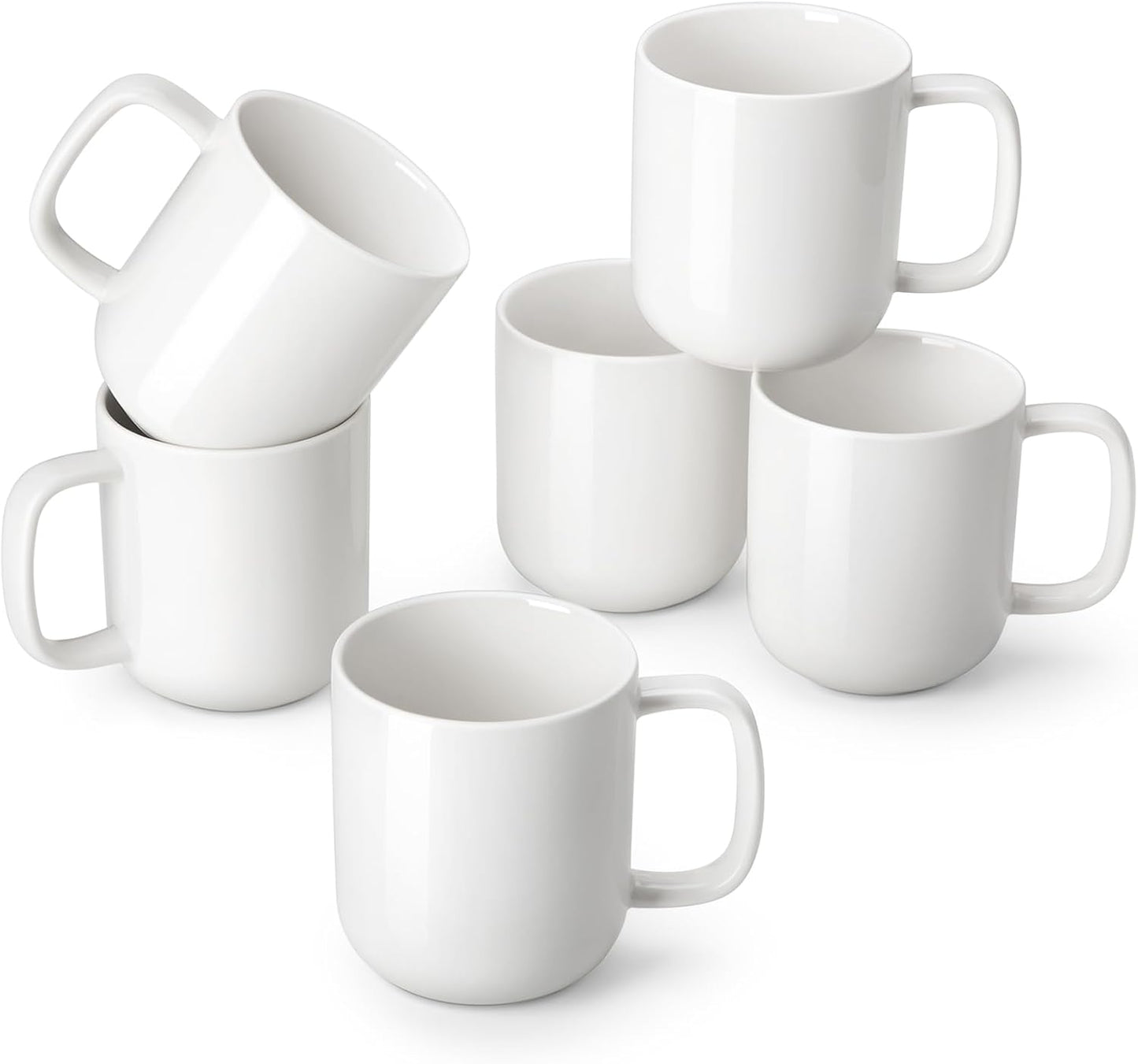 vancasso STARRY Coffee Mugs Set, 12 oz Ceramic Coffee Cups for Latte Hot Tea Cappuccino Cocoa Milk Stoneware Cups Set of 6, Dishwasher & Microwave Safe, Green