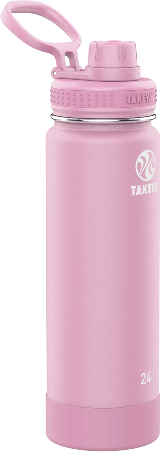 Takeya Actives Insulated Stainless Steel Water Bottle with Spout Lid, 32 Ounce, Midnight