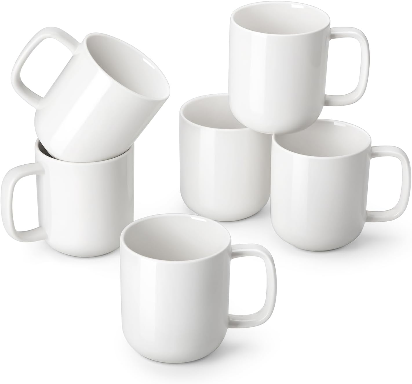 vancasso STARRY Coffee Mugs Set, 12 oz Ceramic Coffee Cups for Latte Hot Tea Cappuccino Cocoa Milk Stoneware Cups Set of 6, Dishwasher & Microwave Safe, Green