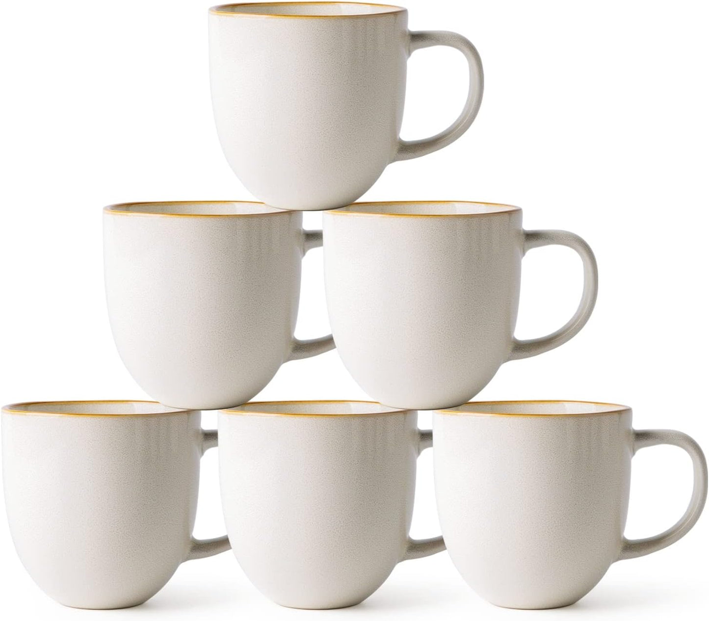 AmorArc 12oz Coffee Mugs, Ceramic Coffee Mugs set of 6 for Man, Woman, Dad, Mom, Modern Coffee Mugs with handle for Latte/Cappuccino/Milk/Cocoa. Dishwasher&Microwave Safe, Jade Green