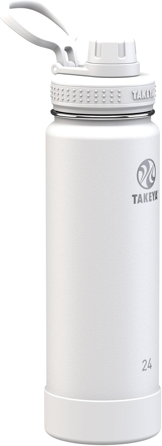 Takeya Actives Insulated Stainless Steel Water Bottle with Spout Lid, 32 Ounce, Midnight