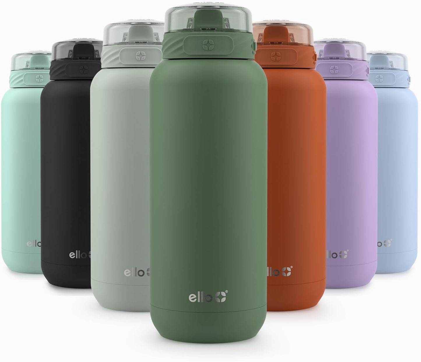 Ello Cooper 22oz Stainless Steel Water Bottle with Straw and Carry Handle, Double Walled and Vacuum Insulated Metal, Leak Proof Locking Lid with Soft Silicone Spout, Reusable, BPA Free, Lilac
