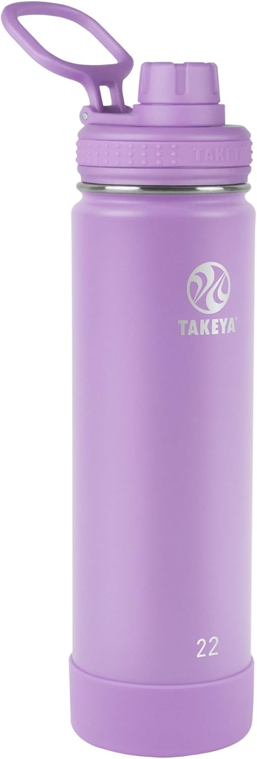 Takeya Actives Insulated Stainless Steel Water Bottle with Spout Lid, 32 Ounce, Midnight