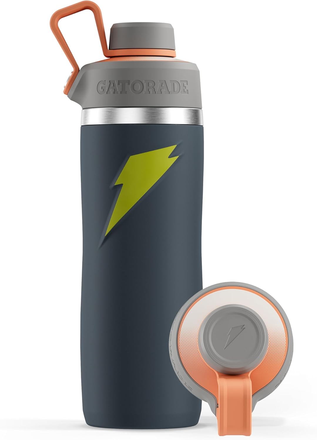 Gatorade 'Overtime' 22oz Stainless Steel Water Bottle, Twist Cap, Grey