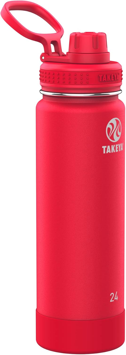 Takeya Actives Insulated Stainless Steel Water Bottle with Spout Lid, 32 Ounce, Midnight