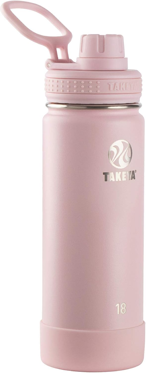 Takeya Actives Insulated Stainless Steel Water Bottle with Spout Lid, 32 Ounce, Midnight