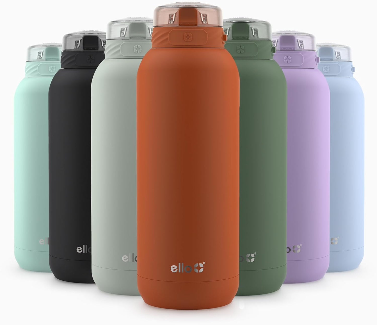 Ello Cooper 22oz Stainless Steel Water Bottle with Straw and Carry Handle, Double Walled and Vacuum Insulated Metal, Leak Proof Locking Lid with Soft Silicone Spout, Reusable, BPA Free, Lilac