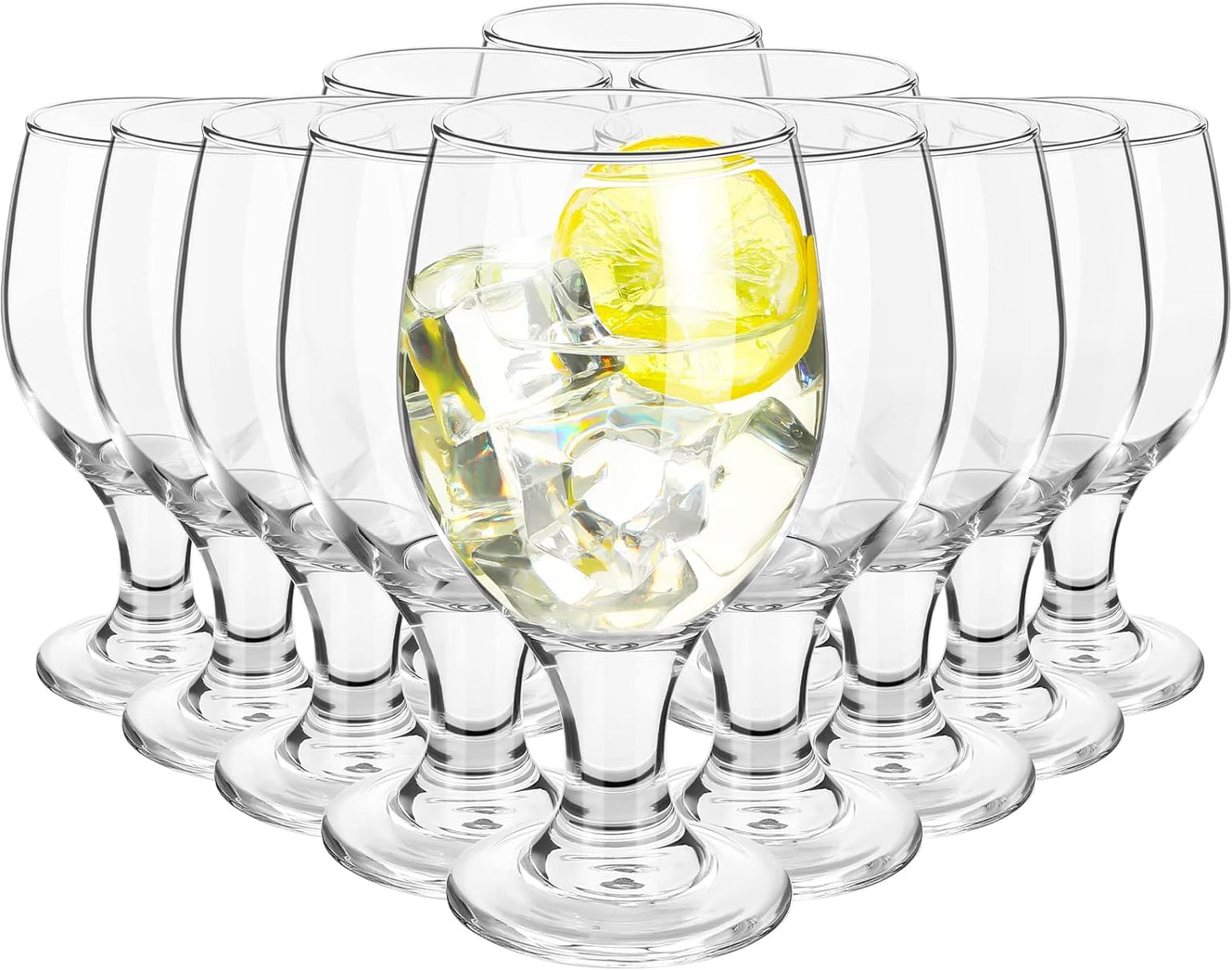 Patelai Set of 30 Clear Glasses 13.5 oz Water Goblet Glass Stemmed Water Glasses for Juice Wine Beer Tea Milk Cold Beverages Drinks Dishwasher Safe