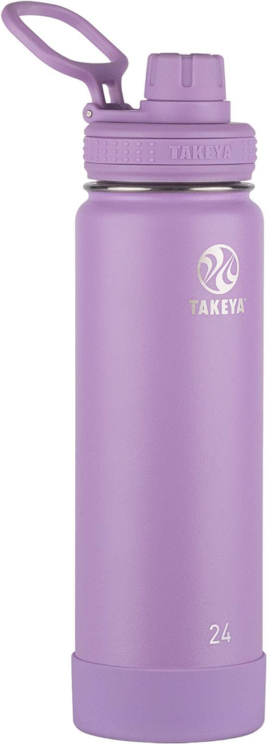 Takeya Actives Insulated Stainless Steel Water Bottle with Spout Lid, 32 Ounce, Midnight