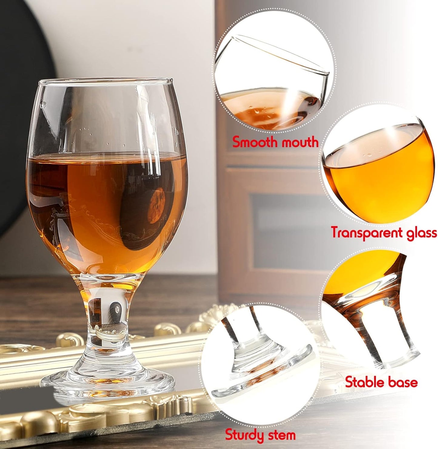Patelai Set of 30 Clear Glasses 13.5 oz Water Goblet Glass Stemmed Water Glasses for Juice Wine Beer Tea Milk Cold Beverages Drinks Dishwasher Safe
