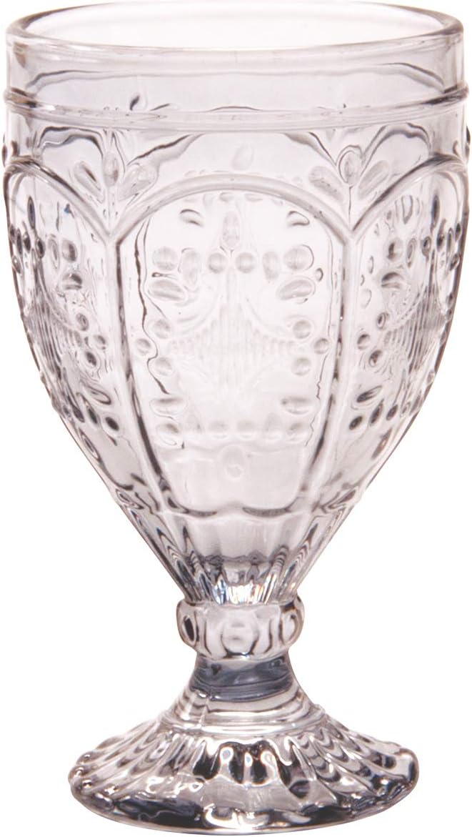 Fitz and Floyd Trestle Glassware Ornate Goblets, 4 Count (Pack of 1), Red