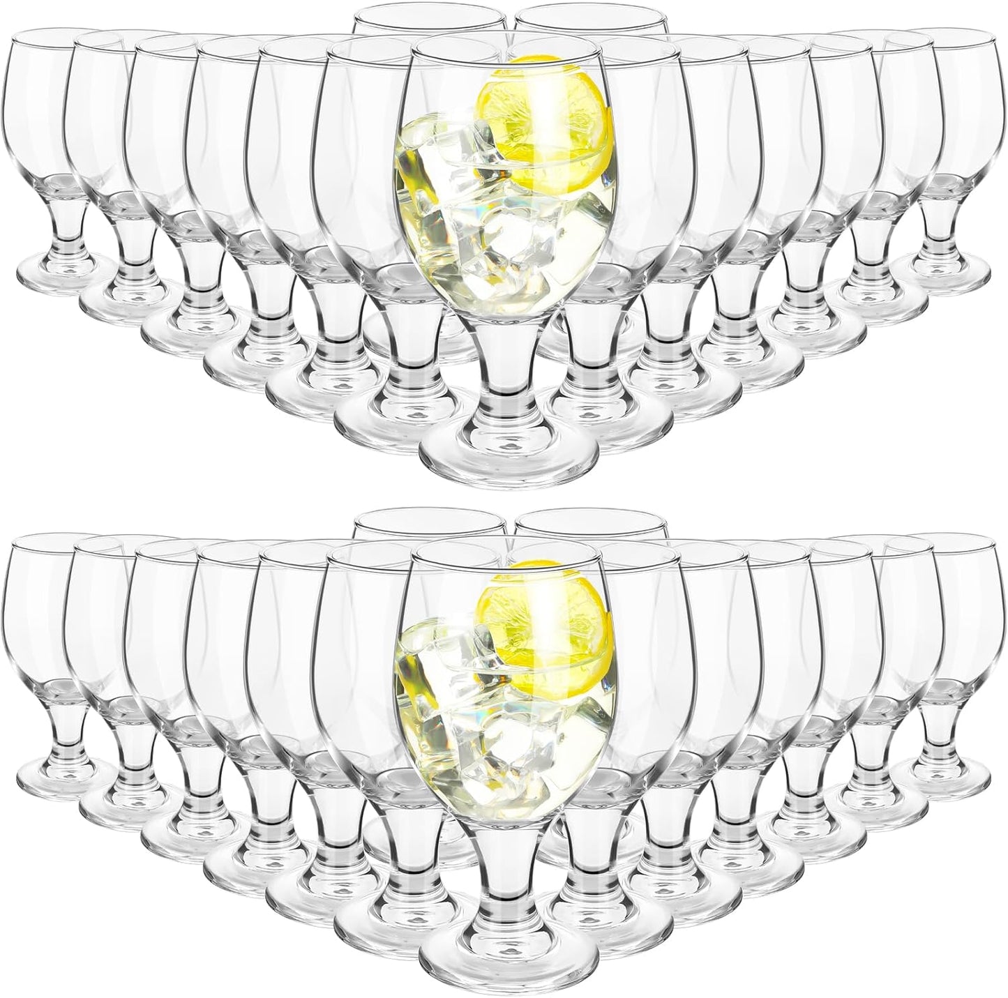 Patelai Set of 30 Clear Glasses 13.5 oz Water Goblet Glass Stemmed Water Glasses for Juice Wine Beer Tea Milk Cold Beverages Drinks Dishwasher Safe