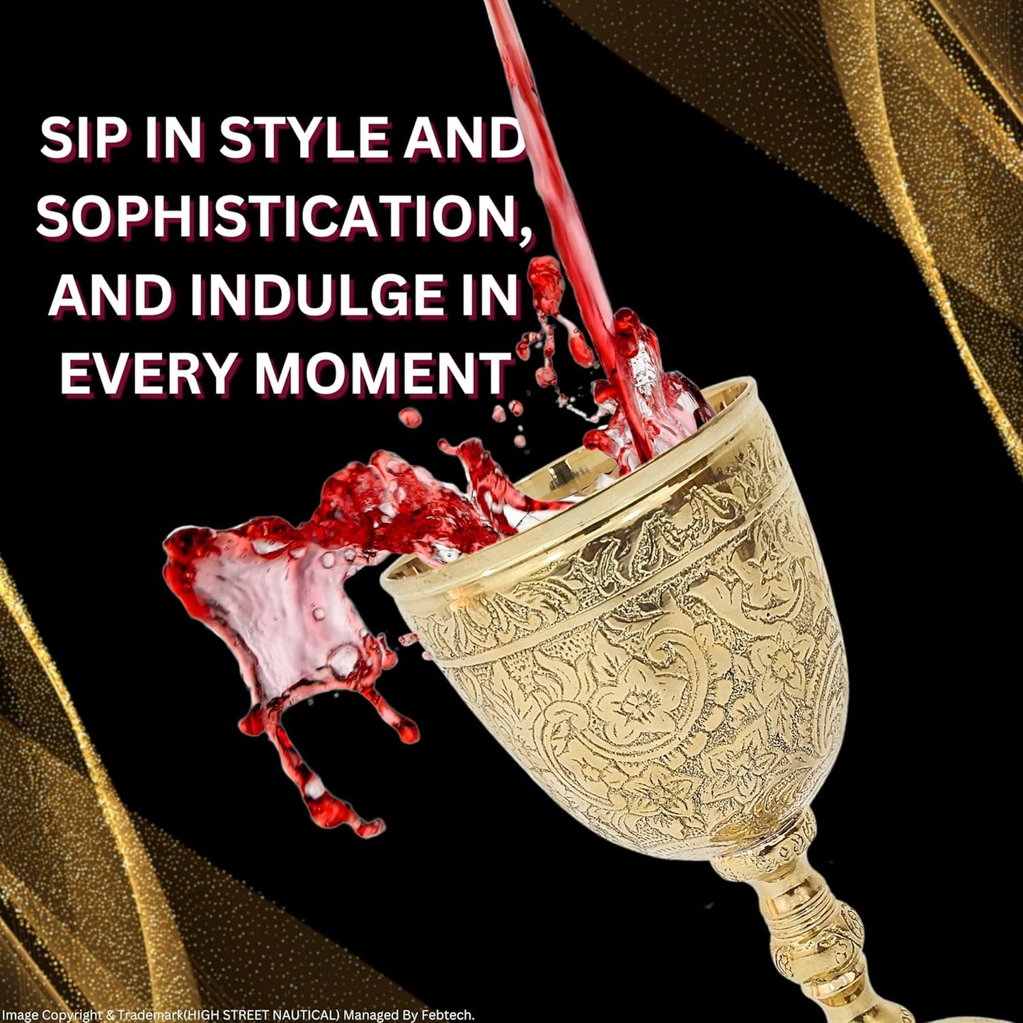 Chalice Goblet Solid Brass Vintage Golden Roman Cup of King Arthur Drinking Wine Goblet Brass Vintage Chalice Goblet Wine Cups of King Arthur - Renaissance Medieval Gift. (1)