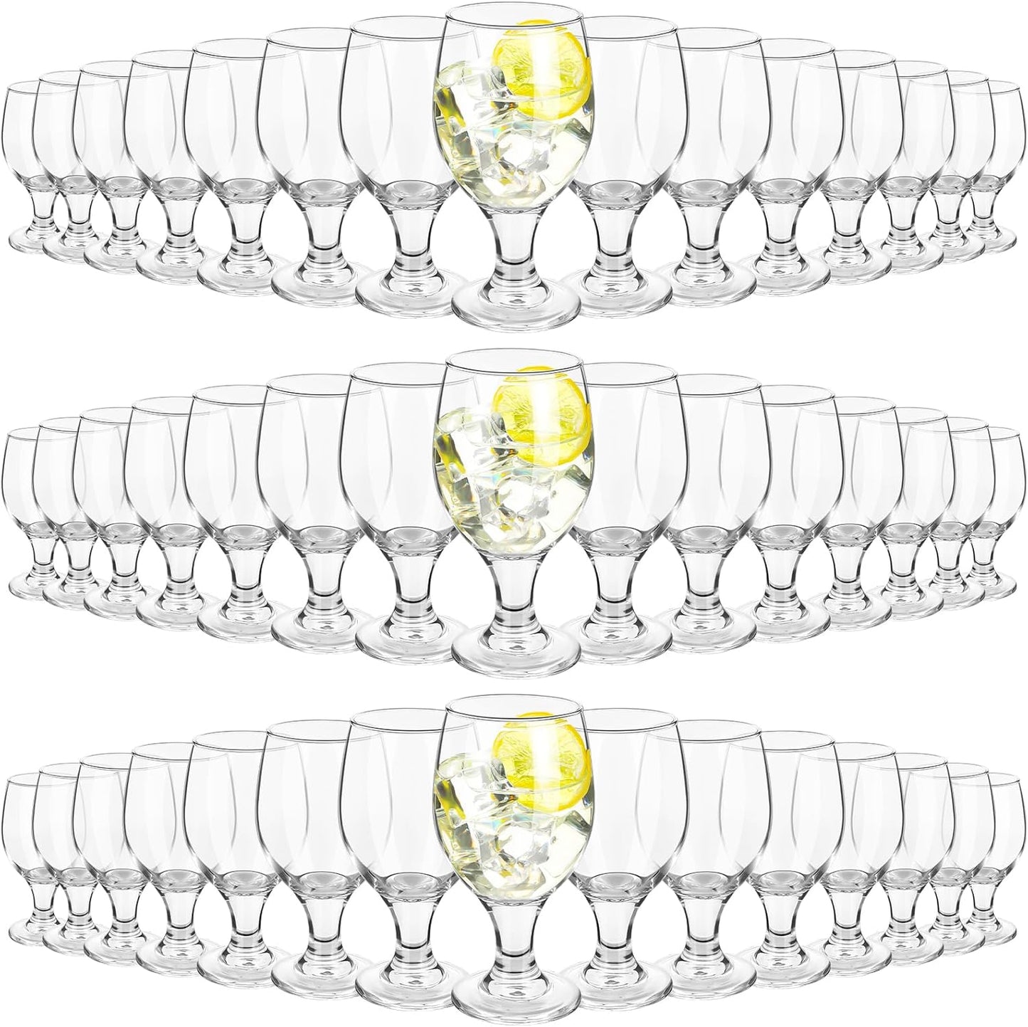 Patelai Set of 30 Clear Glasses 13.5 oz Water Goblet Glass Stemmed Water Glasses for Juice Wine Beer Tea Milk Cold Beverages Drinks Dishwasher Safe