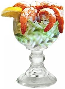 Chefcaptain Margarita Glass Schooner- 21.5 Oz Set Of 4 Extra Large Goblet Crystal Style ZERO LEAD Shrimp Cocktail, Coronaritas, Margaritas 4 PACK With Clips