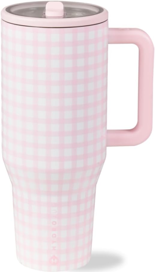 HydroJug Traveler - 32 oz Water Bottle with Handle & Flip Straw - Fits in Cup Holder, Leak Resistant Tumbler-Reusable Insulated Stainless Steel & Rubber Base - Gifts for Women & Men, Cream
