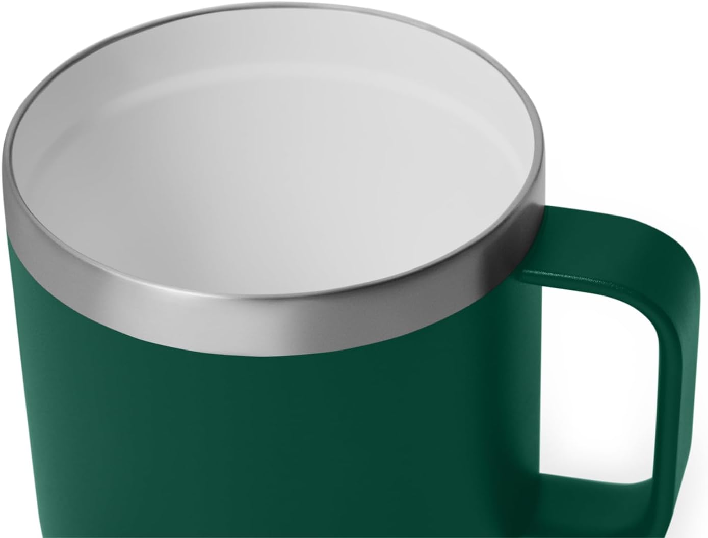 YETI Rambler 14 oz Ceramic Lined Stackable Mug, Vacuum Insulated, Stainless Steel with MagSlider Lid, Black Forest Green
