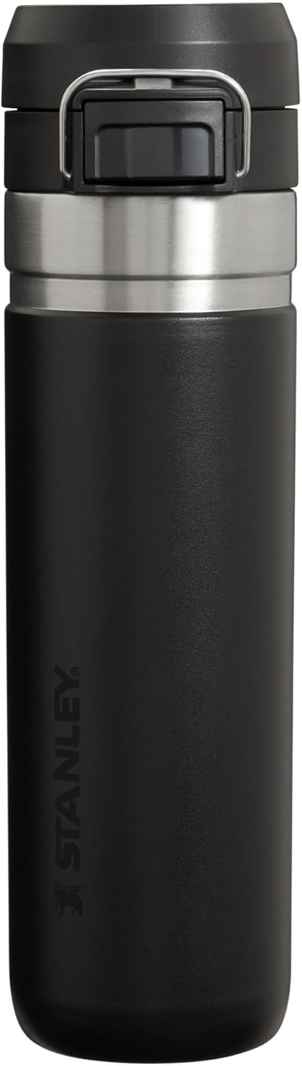 Stanley Quick Flip GO Water Bottle 36 oz | Push Button Lid | Leakproof and Packable for Travel and Sports | Insulated Stainless Steel | BPA-Free | Charcoal