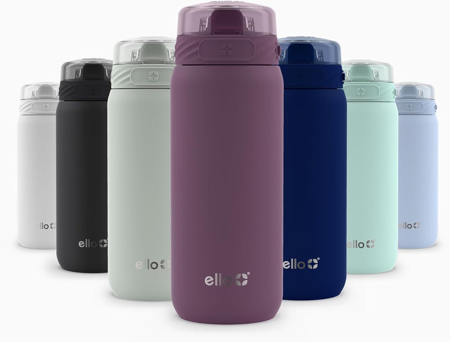Ello Cooper 22oz Stainless Steel Water Bottle with Straw and Carry Handle, Double Walled and Vacuum Insulated Metal, Leak Proof Locking Lid with Soft Silicone Spout, Reusable, BPA Free, Lilac