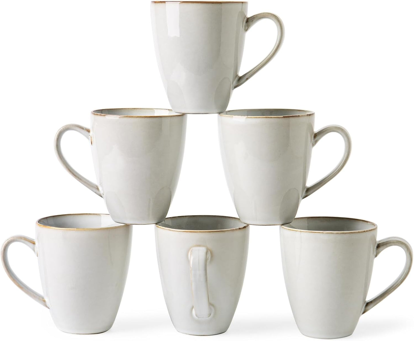 MONITO 14 OZ Coffee Mugs Set of 6, Modern Large Ceramic Coffee Mugs Set with handle for Tea/Latte/Milk/Cocoa, Funny Tea Cups for Office and Home, Engagement Gifts…