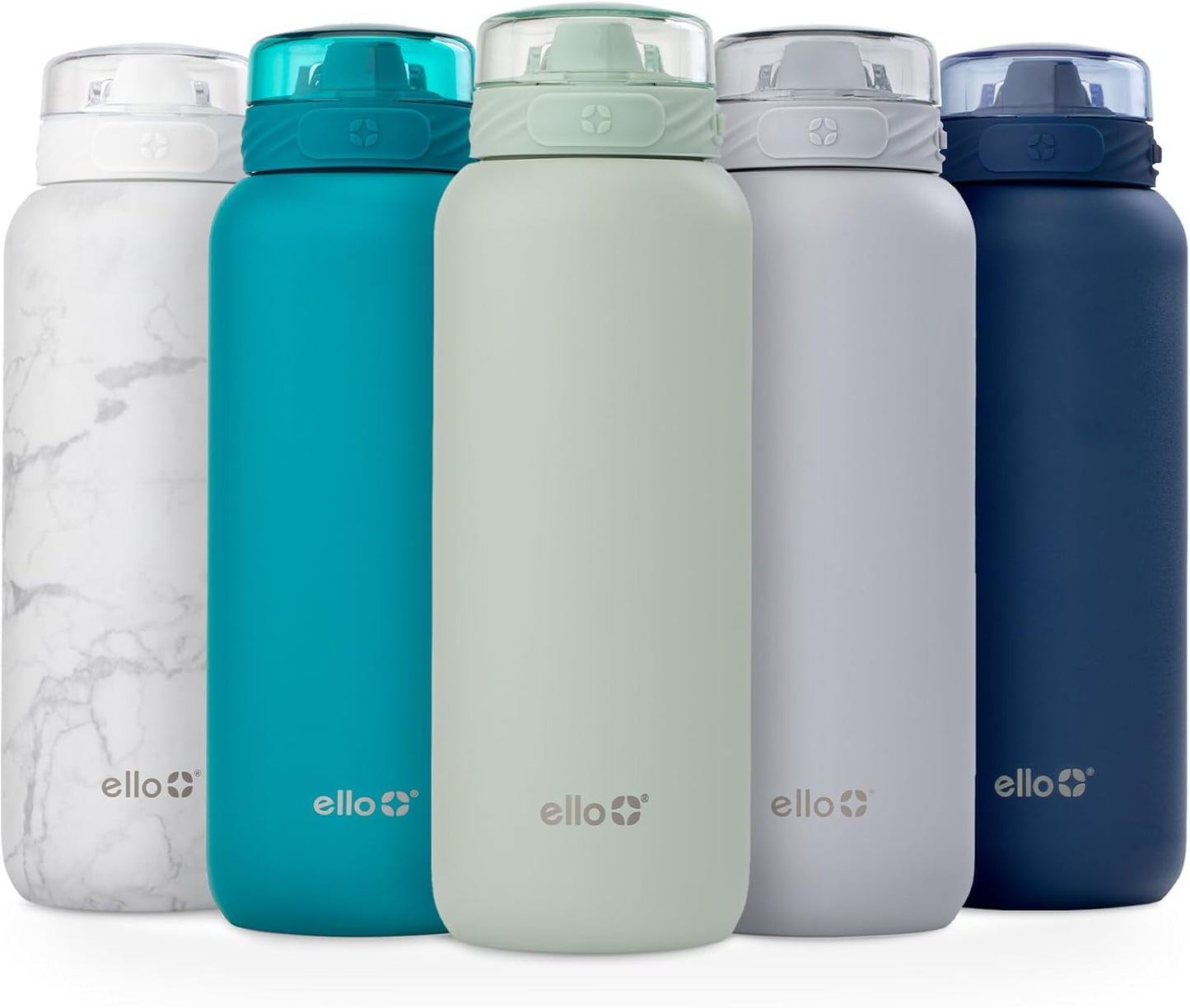 Ello Cooper 22oz Stainless Steel Water Bottle with Straw and Carry Handle, Double Walled and Vacuum Insulated Metal, Leak Proof Locking Lid with Soft Silicone Spout, Reusable, BPA Free, Lilac