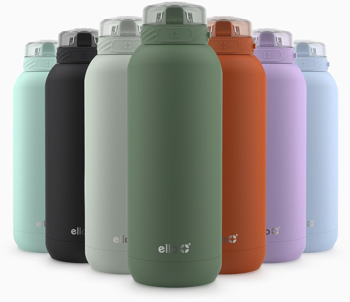 Ello Cooper 22oz Stainless Steel Water Bottle with Straw and Carry Handle, Double Walled and Vacuum Insulated Metal, Leak Proof Locking Lid with Soft Silicone Spout, Reusable, BPA Free, Lilac
