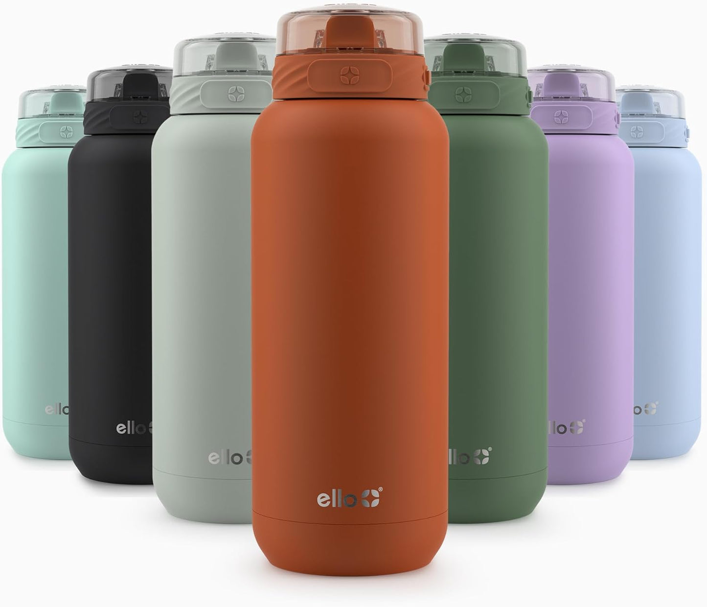 Ello Cooper 22oz Stainless Steel Water Bottle with Straw and Carry Handle, Double Walled and Vacuum Insulated Metal, Leak Proof Locking Lid with Soft Silicone Spout, Reusable, BPA Free, Lilac