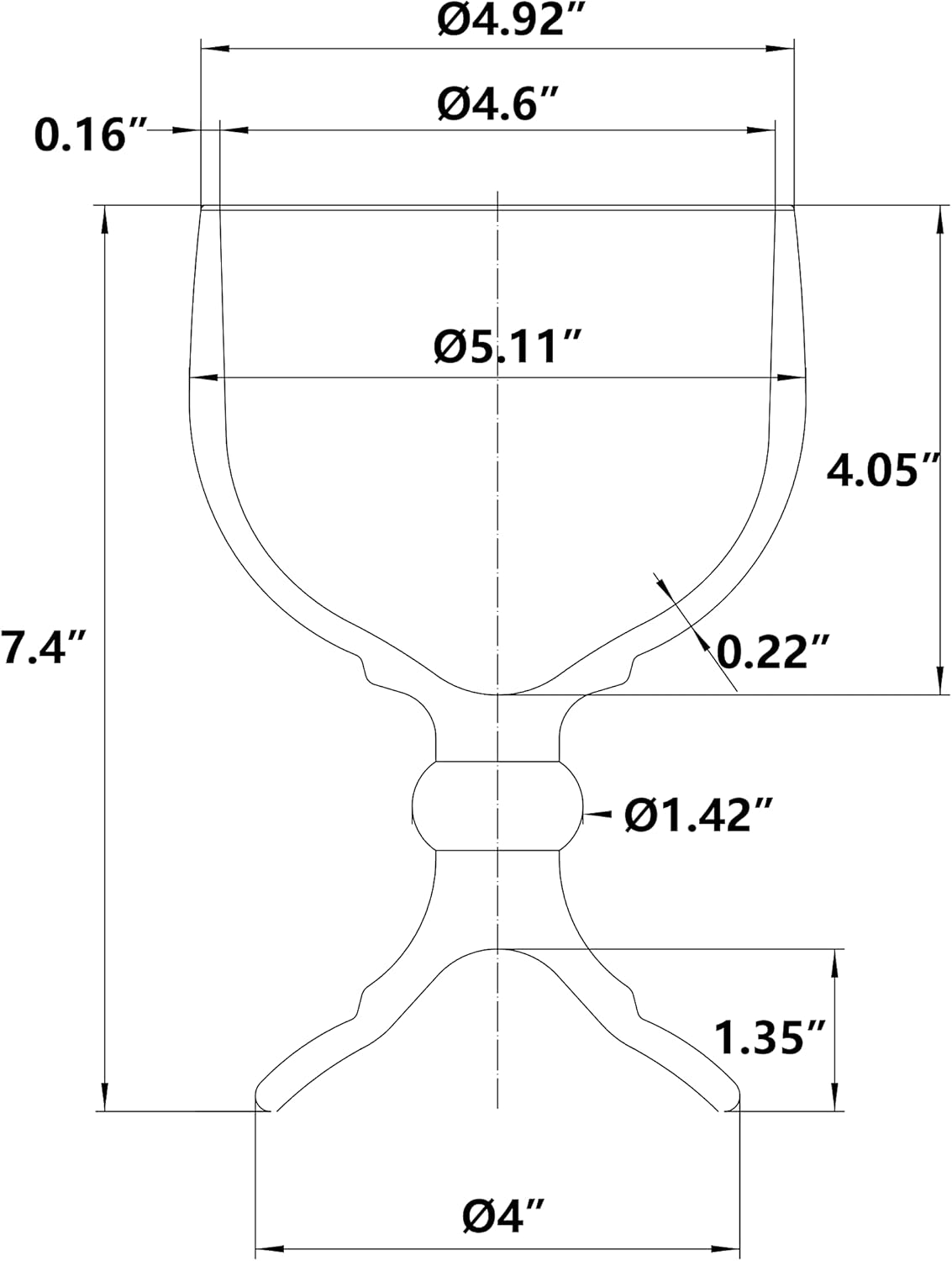 Chefcaptain Margarita Glass Schooner- 21.5 Oz Set Of 4 Extra Large Goblet Crystal Style ZERO LEAD Shrimp Cocktail, Coronaritas, Margaritas 4 PACK With Clips