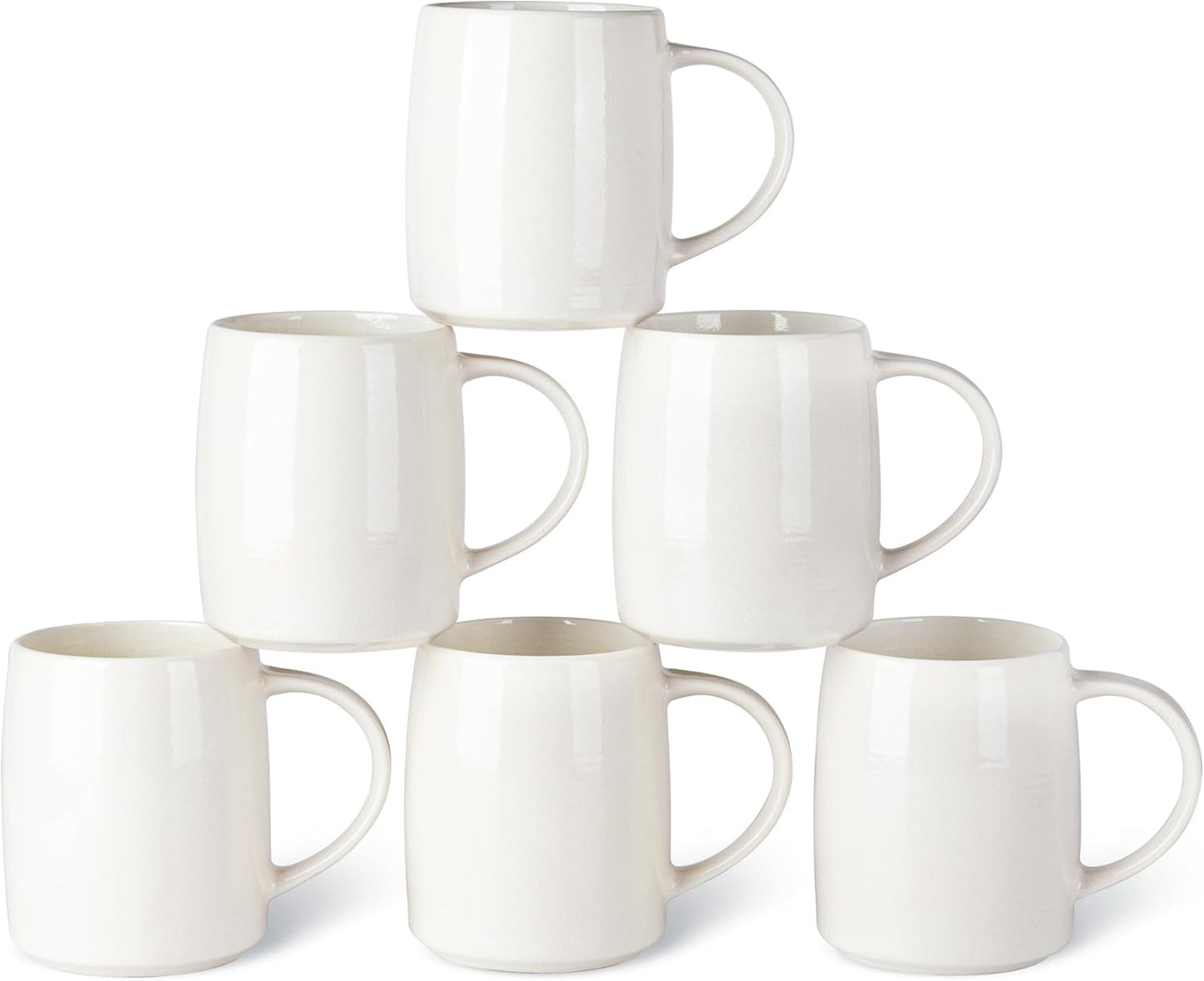 GBHOME Large Coffee Mugs Set of 6, 18oz Handmade Ceramic Coffee Mugs Set with Gradient color for Latte/Tea/Beer/Hot Cocoa, Dishwasher & Microwave Safe, Khaki