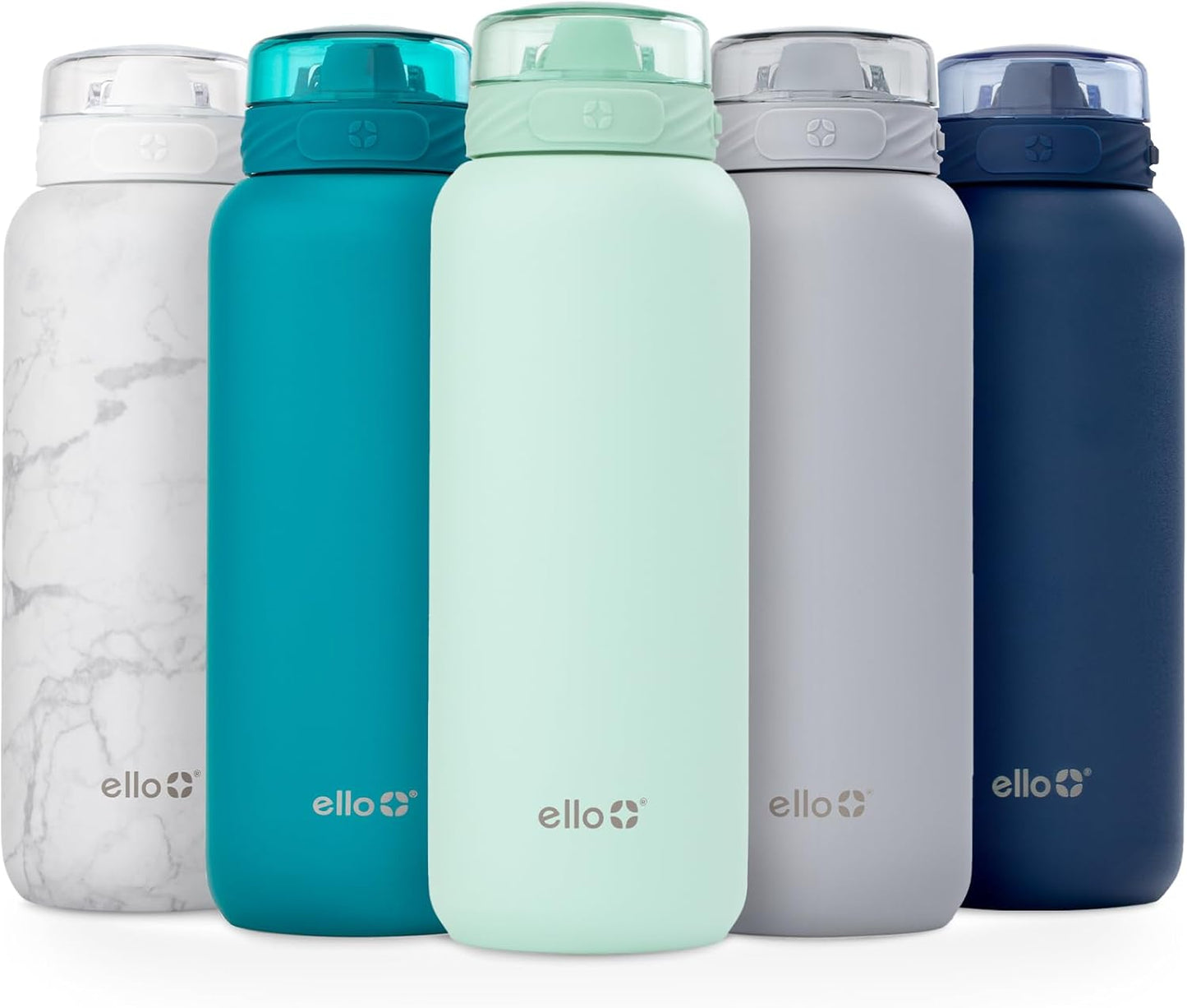 Ello Cooper 22oz Stainless Steel Water Bottle with Straw and Carry Handle, Double Walled and Vacuum Insulated Metal, Leak Proof Locking Lid with Soft Silicone Spout, Reusable, BPA Free, Lilac