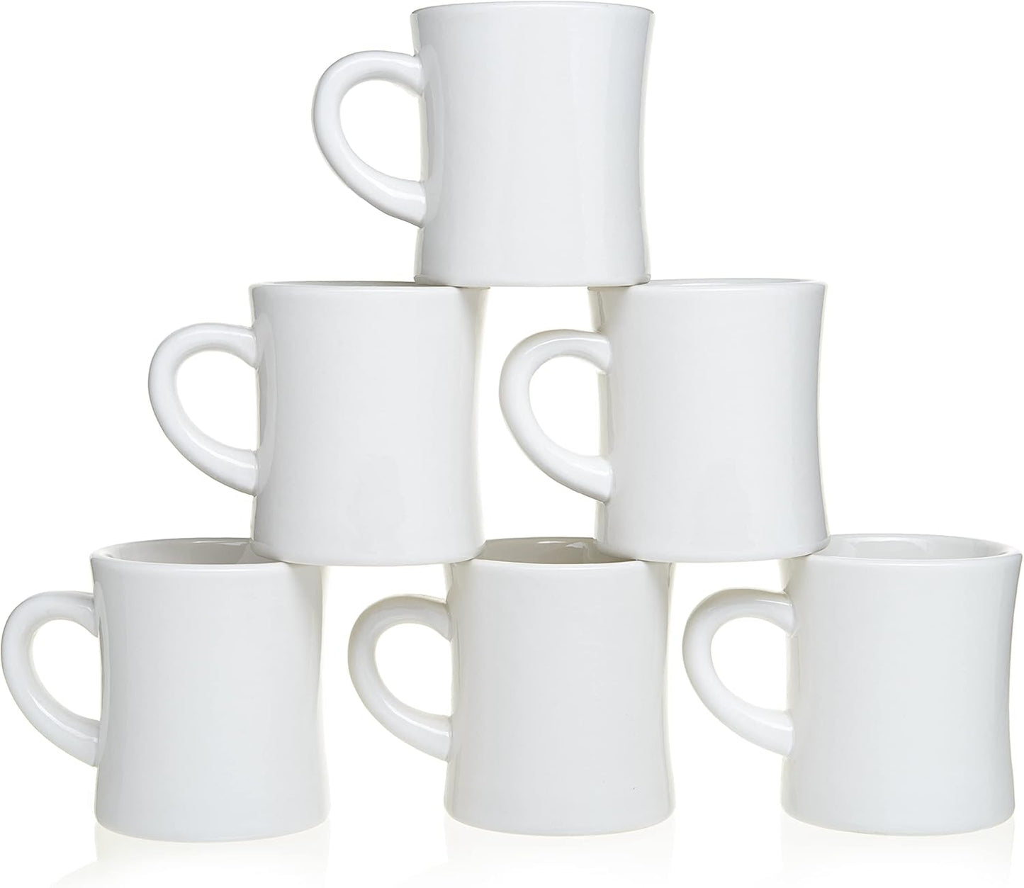 COLETTI Diner Coffee Mugs — Restaurant Coffee Mugs, Retro Coffee Mug – Sturdy & Heavy Diner Mug – Nostalgia in Every Sip [Cream, 11 oz, Set of 6]