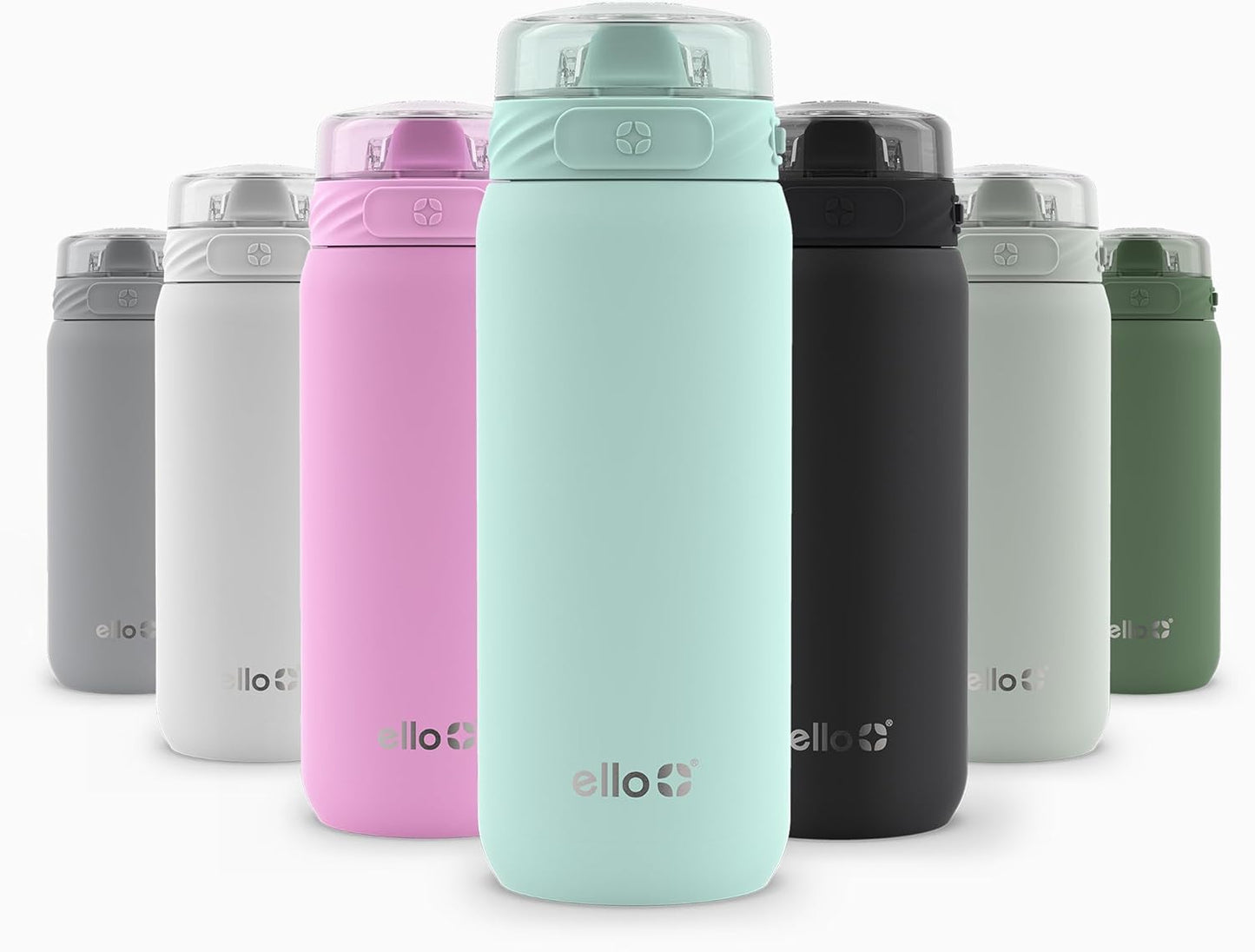 Ello Cooper 22oz Stainless Steel Water Bottle with Straw and Carry Handle, Double Walled and Vacuum Insulated Metal, Leak Proof Locking Lid with Soft Silicone Spout, Reusable, BPA Free, Lilac