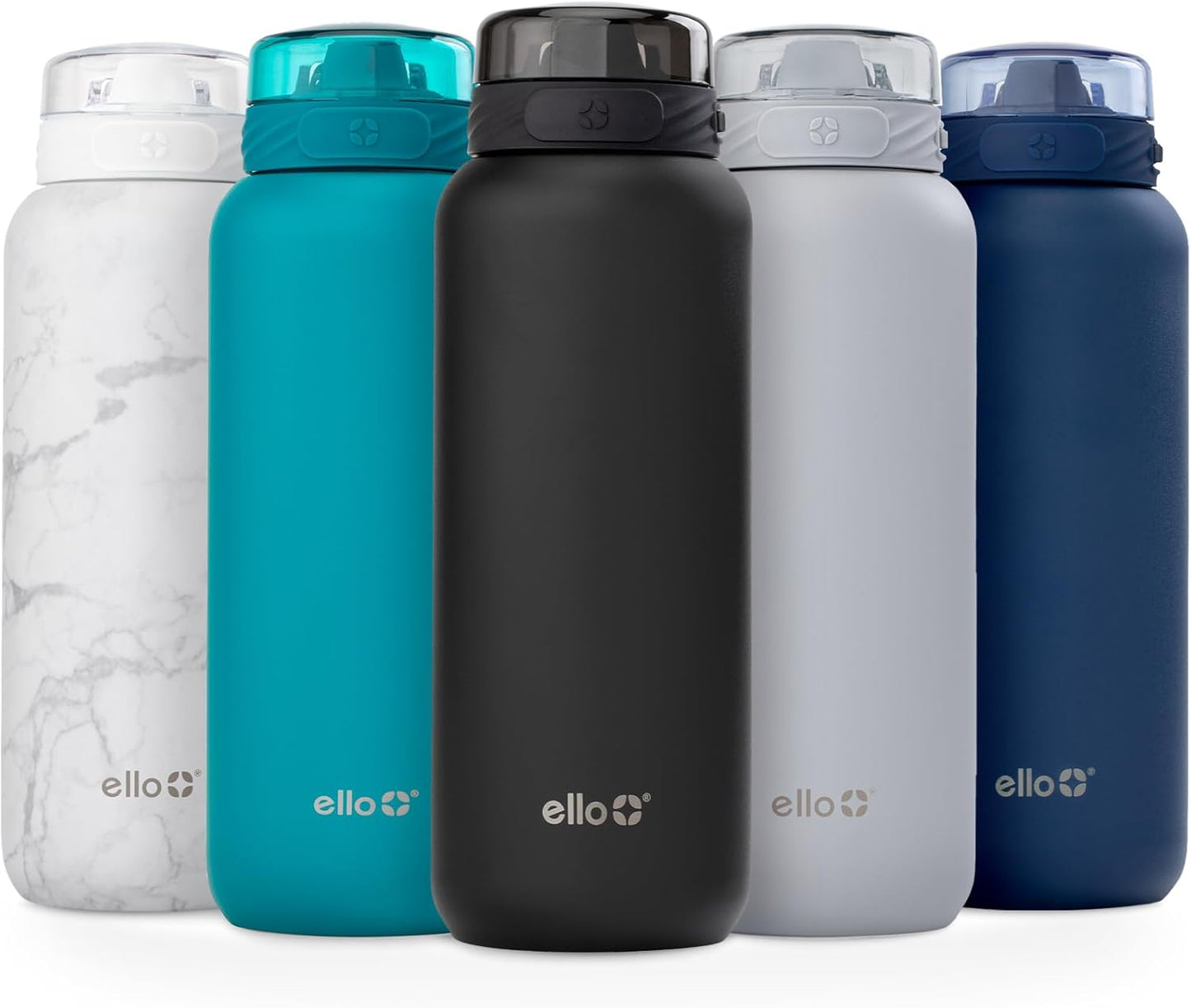 Ello Cooper 22oz Stainless Steel Water Bottle with Straw and Carry Handle, Double Walled and Vacuum Insulated Metal, Leak Proof Locking Lid with Soft Silicone Spout, Reusable, BPA Free, Lilac