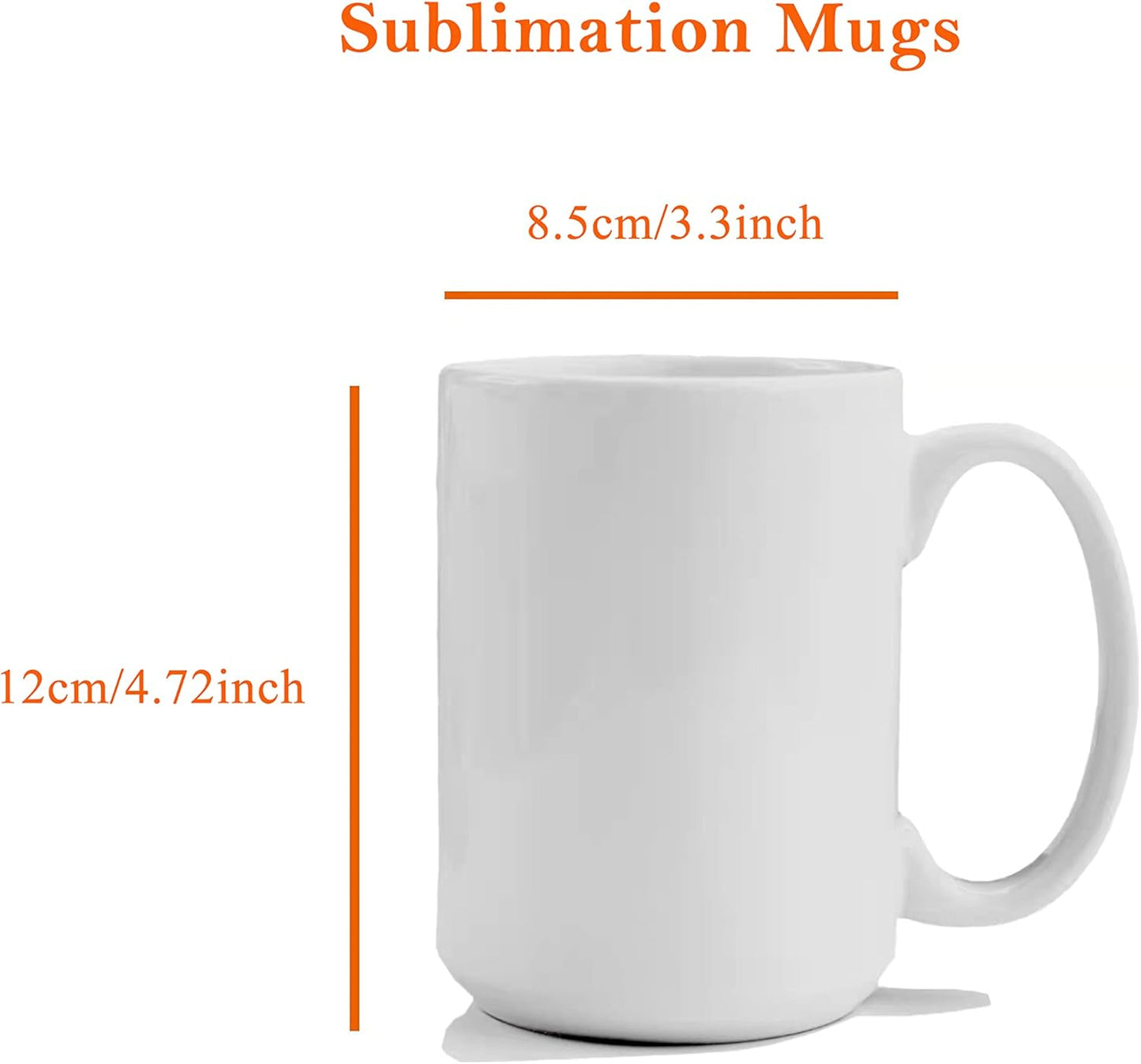 TANGLONG Sublimation Mugs 15 oz, Sublimation Blanks, Bulk Coffee Mugs,White Cups for Coffee,Latte, Soup, Milk, Hot Cocoa Set of 12