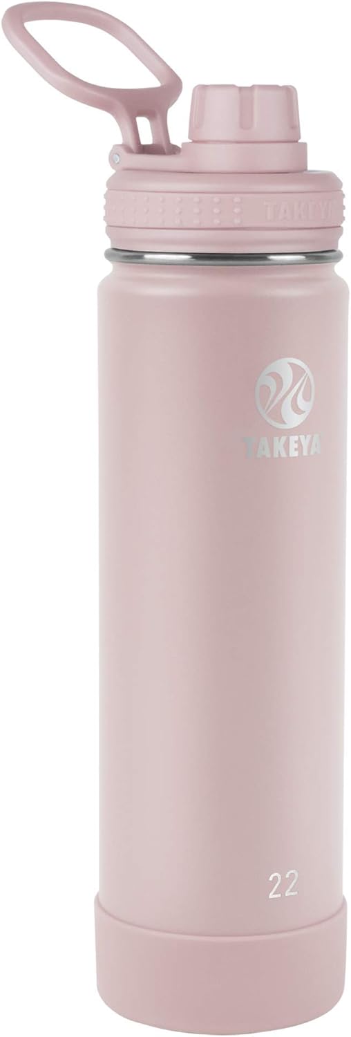 Takeya Actives Insulated Stainless Steel Water Bottle with Spout Lid, 32 Ounce, Midnight