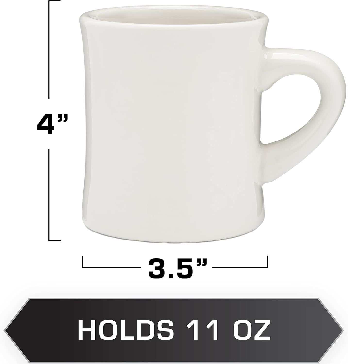 COLETTI Diner Coffee Mugs — Restaurant Coffee Mugs, Retro Coffee Mug – Sturdy & Heavy Diner Mug – Nostalgia in Every Sip [Cream, 11 oz, Set of 6]
