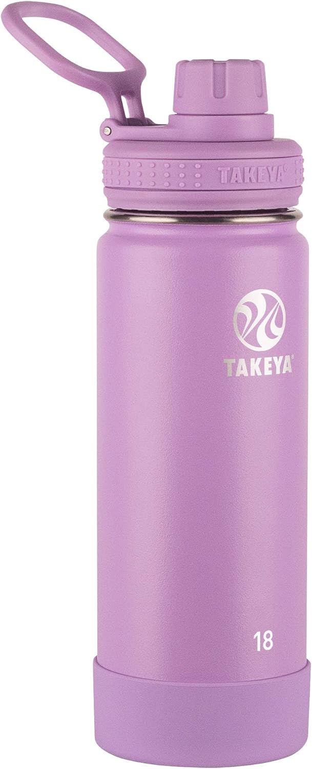 Takeya Actives Insulated Stainless Steel Water Bottle with Spout Lid, 32 Ounce, Midnight