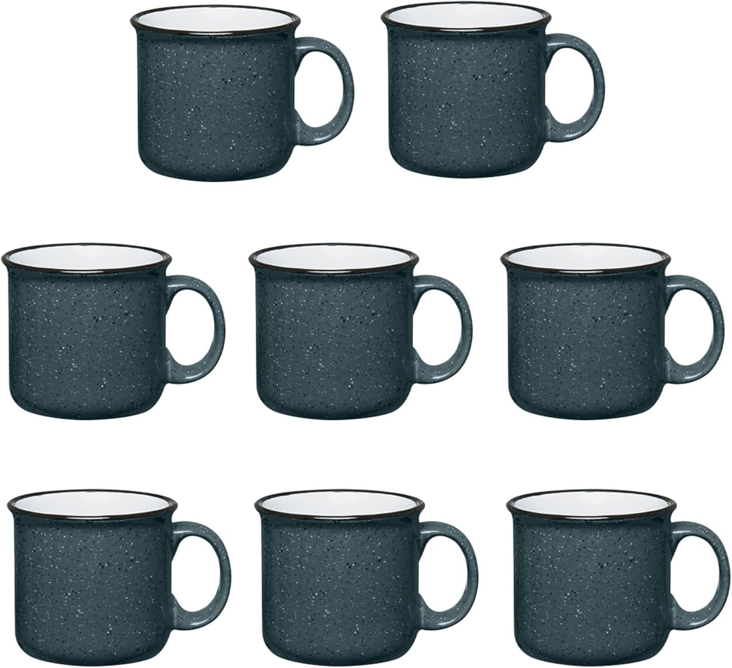 Set of 16 Ceramic Campfire Mugs – 15 Oz, White – Coffee & Tea Cups for Home, Work, Travel, Camping – Customizable, Great for DIY, Events, Companies