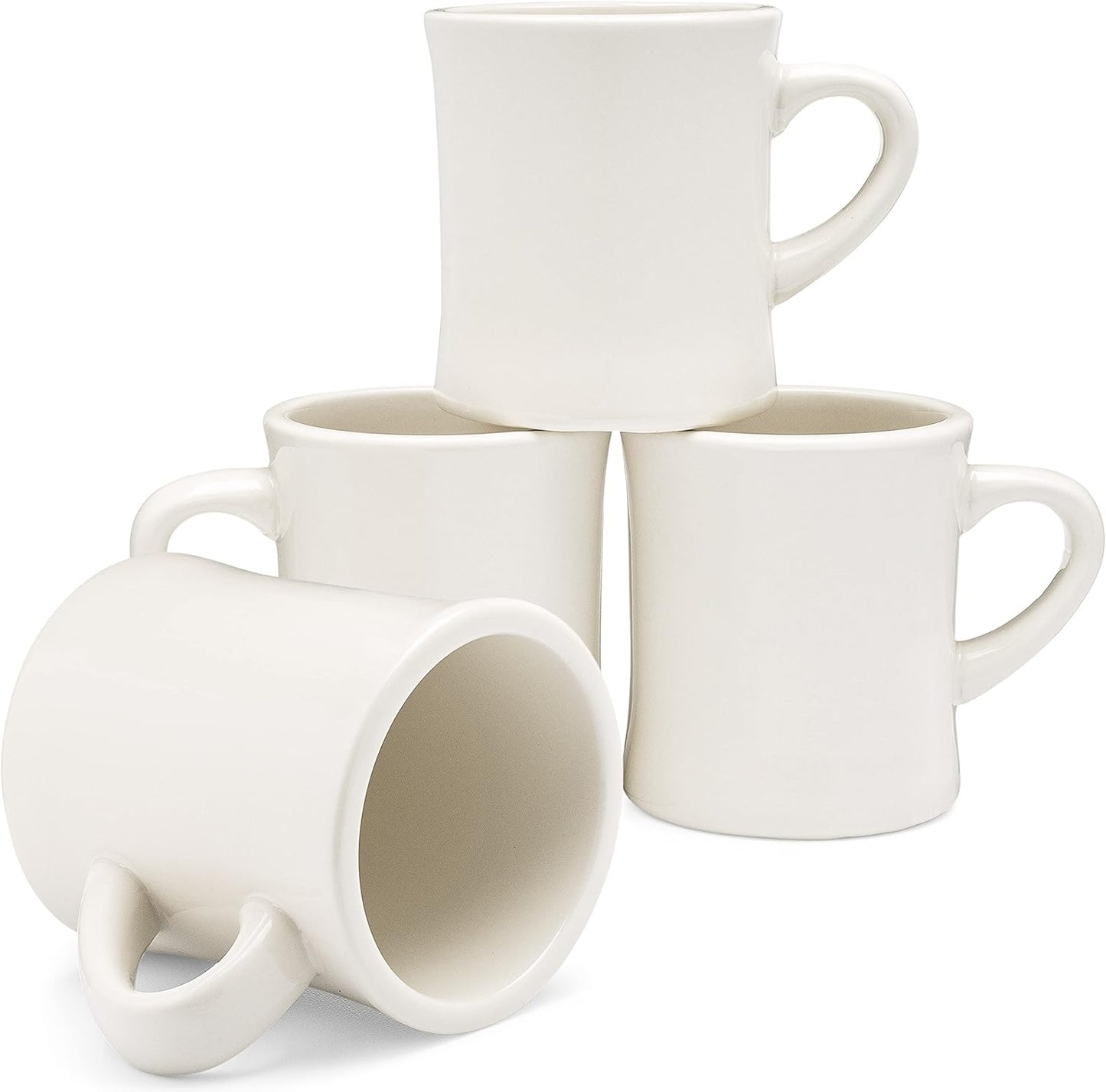 COLETTI Diner Coffee Mugs — Restaurant Coffee Mugs, Retro Coffee Mug – Sturdy & Heavy Diner Mug – Nostalgia in Every Sip [Cream, 11 oz, Set of 6]