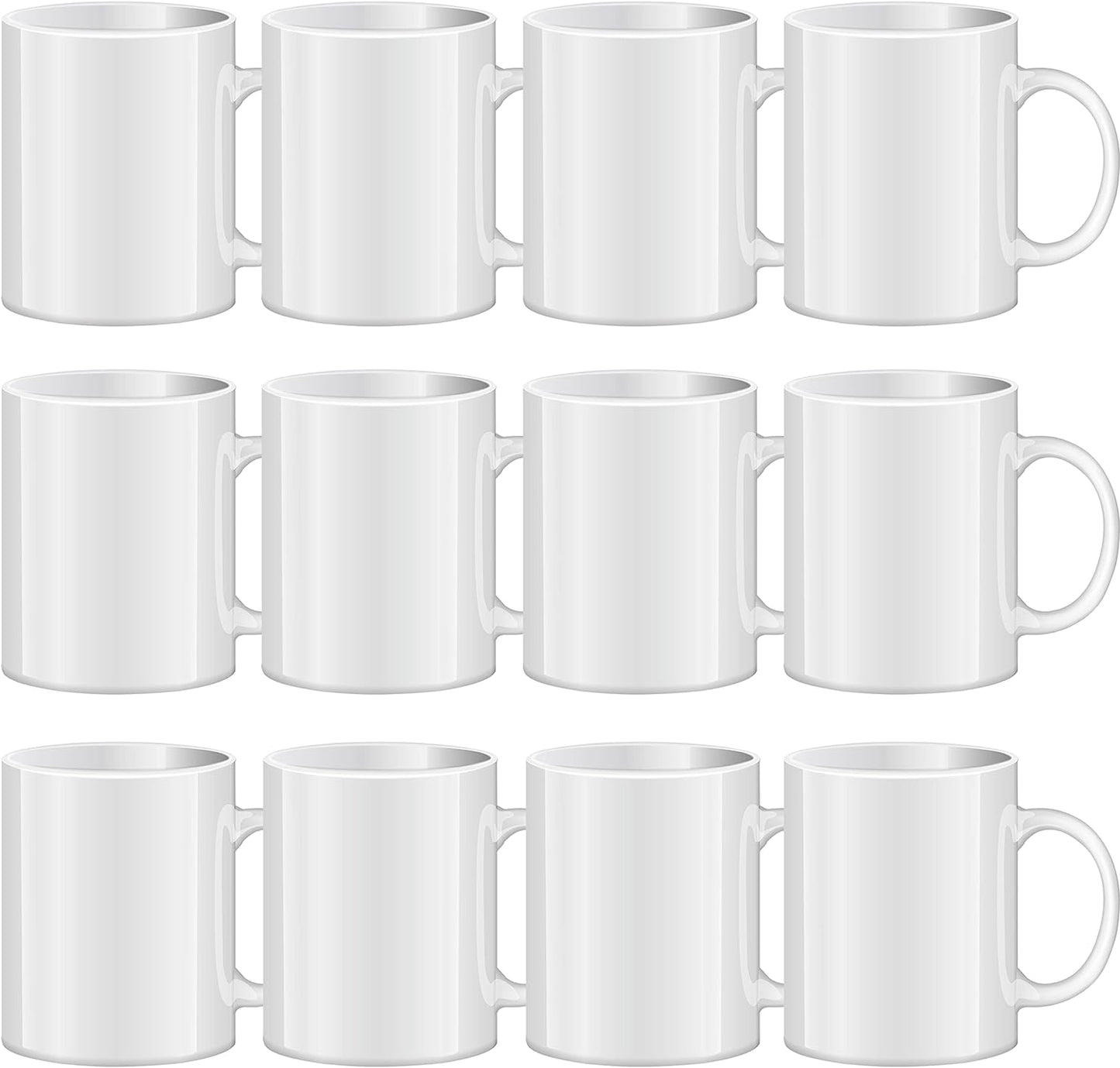 TANGLONG Sublimation Mugs 15 oz, Sublimation Blanks, Bulk Coffee Mugs,White Cups for Coffee,Latte, Soup, Milk, Hot Cocoa Set of 12