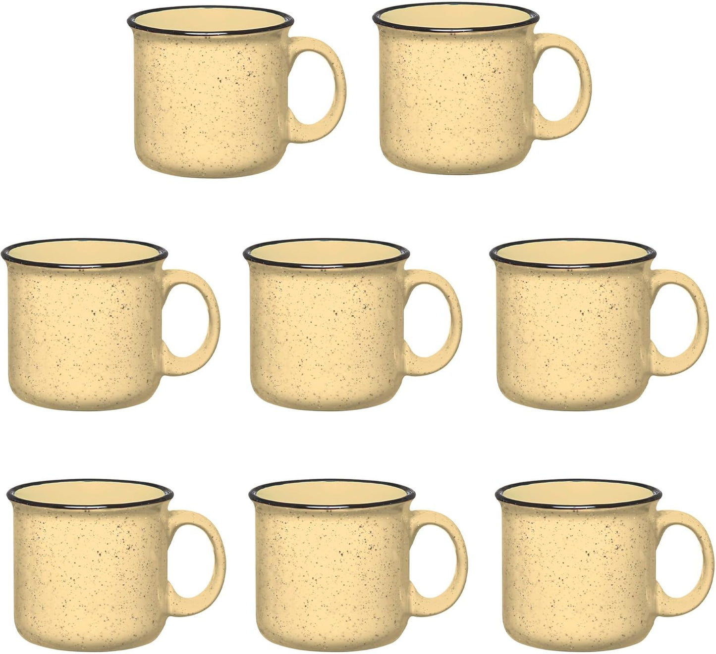 Set of 16 Ceramic Campfire Mugs – 15 Oz, White – Coffee & Tea Cups for Home, Work, Travel, Camping – Customizable, Great for DIY, Events, Companies