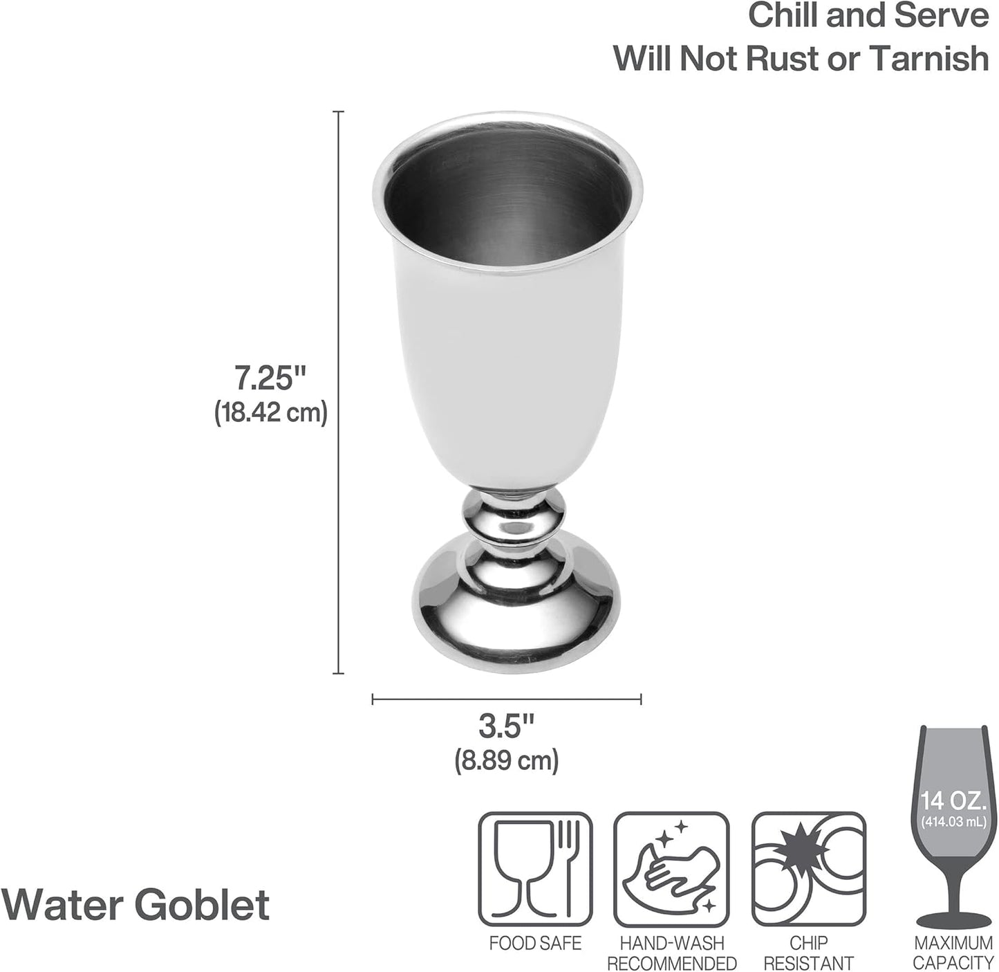 Wilton Armetale Wine Goblet , silver -, 1 Count (Pack of 1)