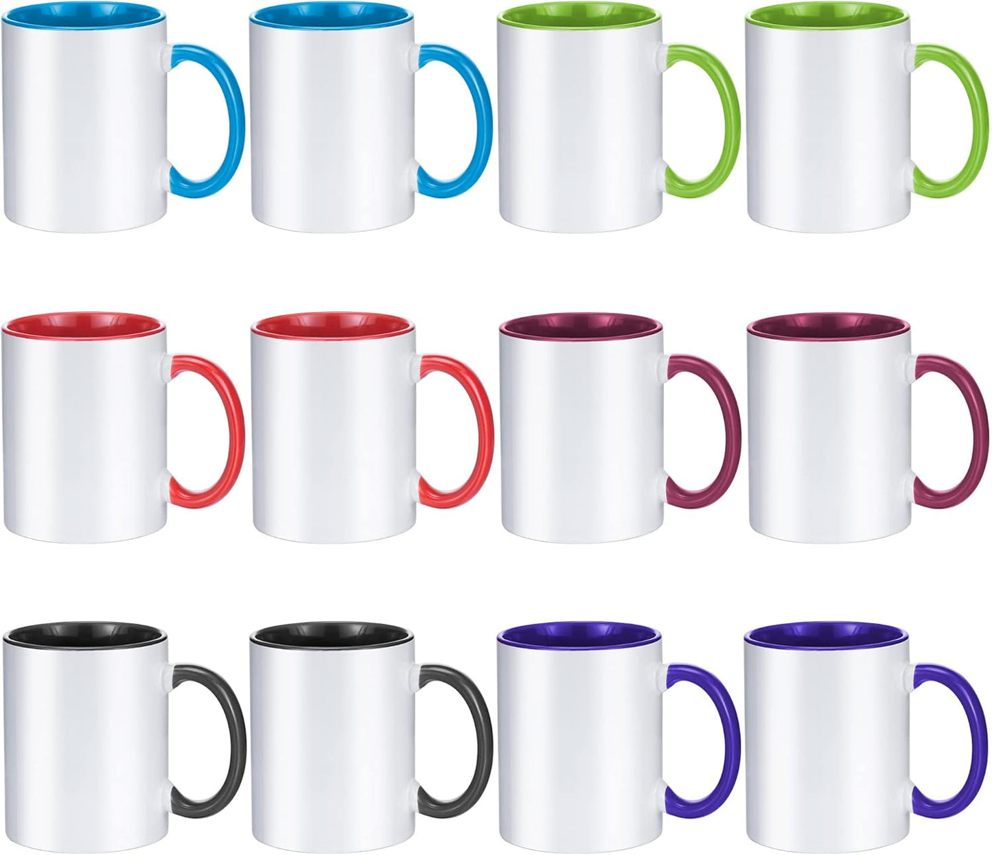 TANGLONG Sublimation Mugs 15 oz, Sublimation Blanks, Bulk Coffee Mugs,White Cups for Coffee,Latte, Soup, Milk, Hot Cocoa Set of 12