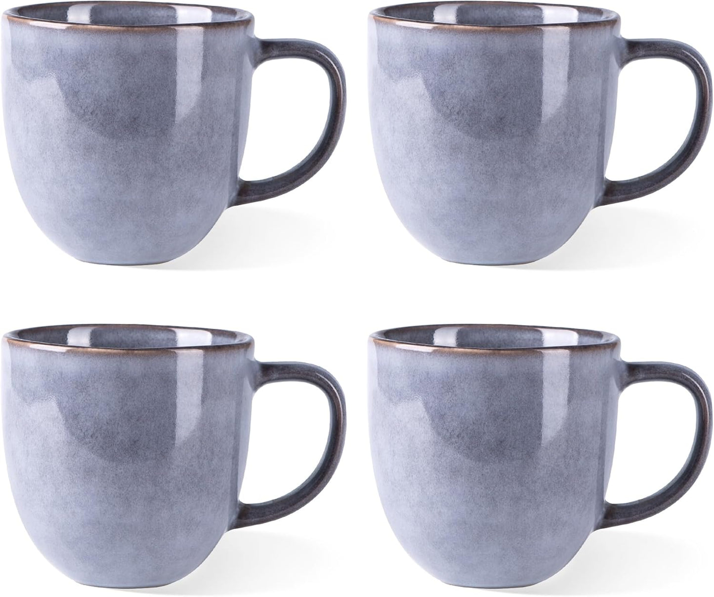 AmorArc 12oz Coffee Mugs, Ceramic Coffee Mugs set of 6 for Man, Woman, Dad, Mom, Modern Coffee Mugs with handle for Latte/Cappuccino/Milk/Cocoa. Dishwasher&Microwave Safe, Jade Green