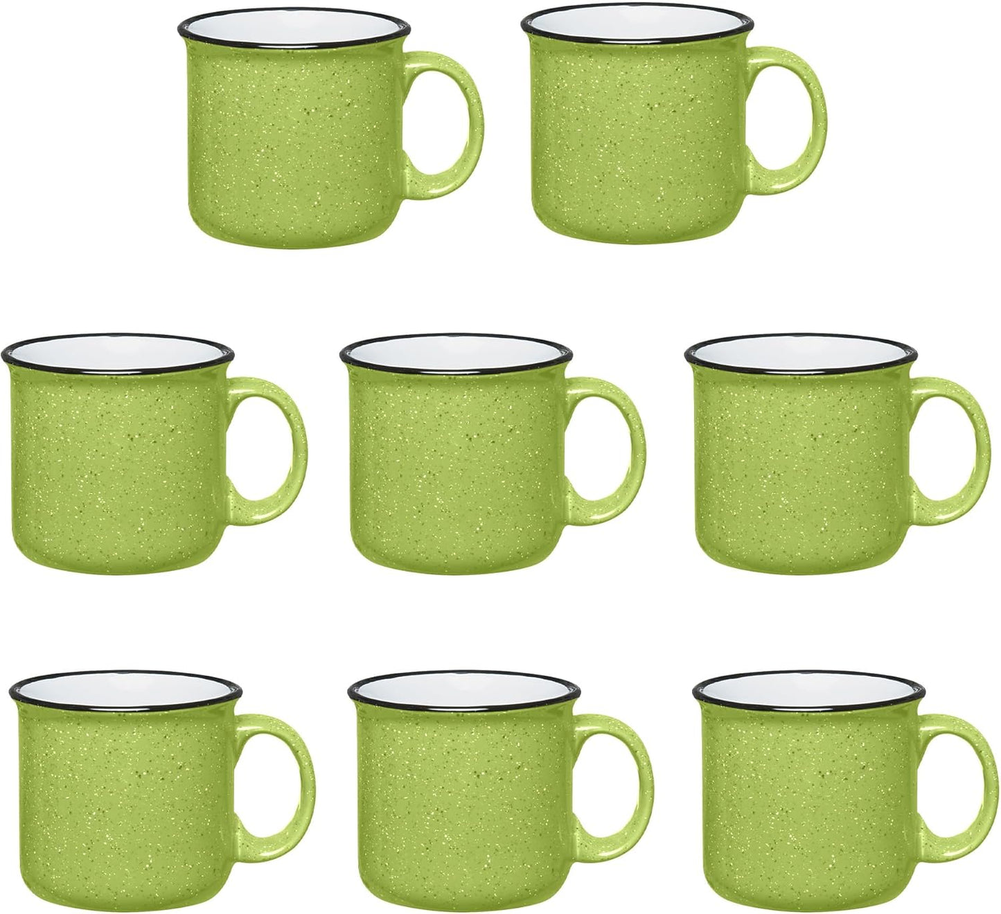 Set of 16 Ceramic Campfire Mugs – 15 Oz, White – Coffee & Tea Cups for Home, Work, Travel, Camping – Customizable, Great for DIY, Events, Companies