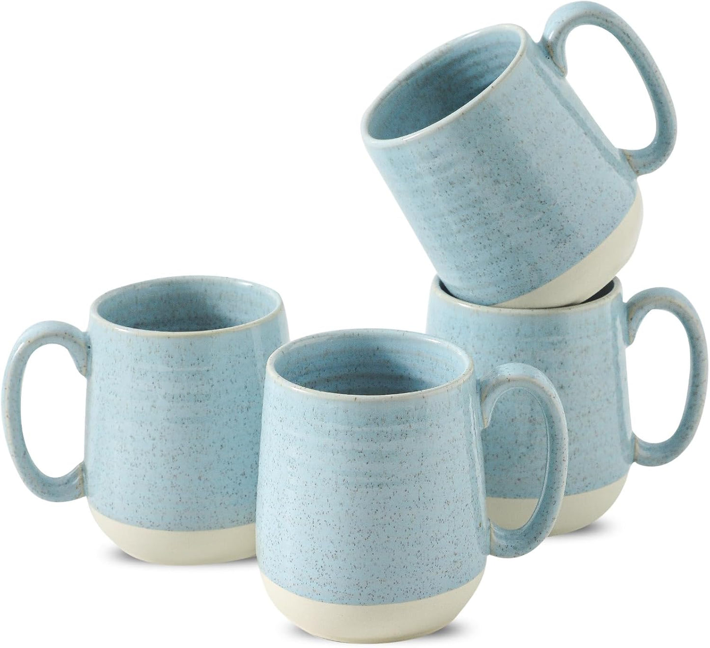 Hasense Ceramic Coffee Mugs Set of 6, 15 oz Large Porcelain Mugs with Handle for Women Men, Colorful Coffee Cups for Latte, Tea, Cappuccino, Microwave & Dishwasher Safe