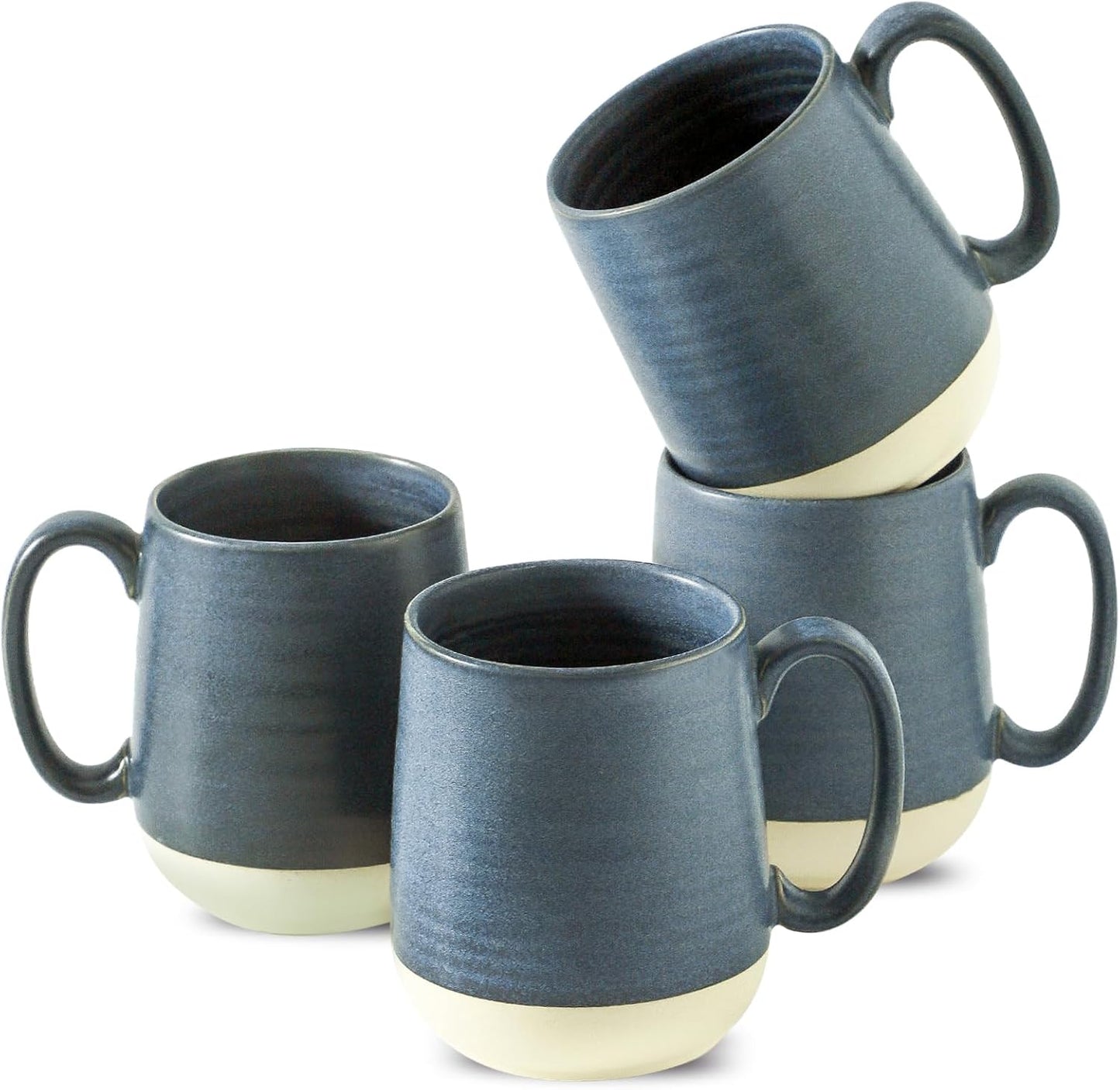 Hasense Ceramic Coffee Mugs Set of 6, 15 oz Large Porcelain Mugs with Handle for Women Men, Colorful Coffee Cups for Latte, Tea, Cappuccino, Microwave & Dishwasher Safe