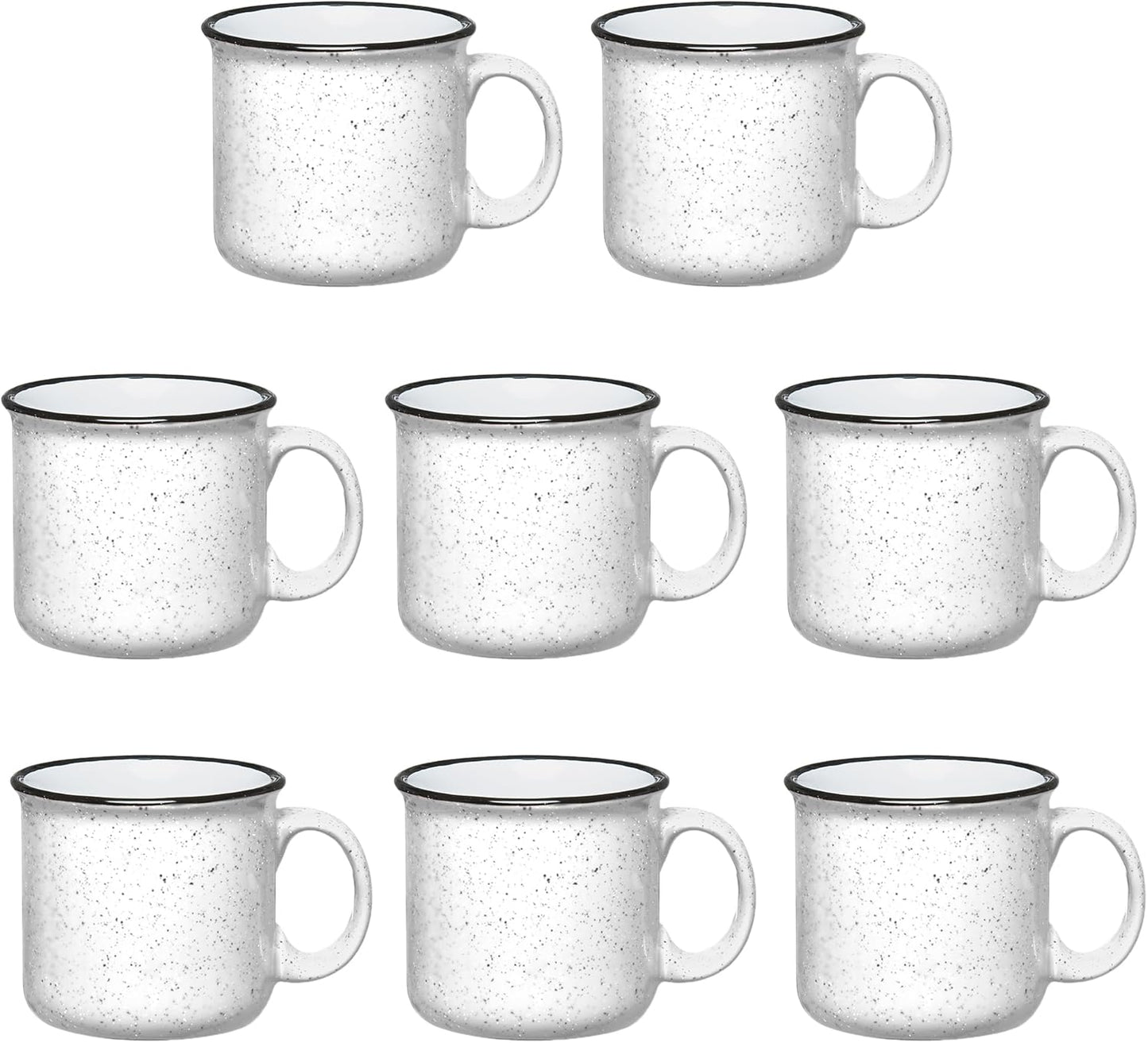 Set of 16 Ceramic Campfire Mugs – 15 Oz, White – Coffee & Tea Cups for Home, Work, Travel, Camping – Customizable, Great for DIY, Events, Companies